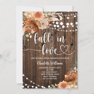Invitación Ducha de Boda Terracotta Fall in Love