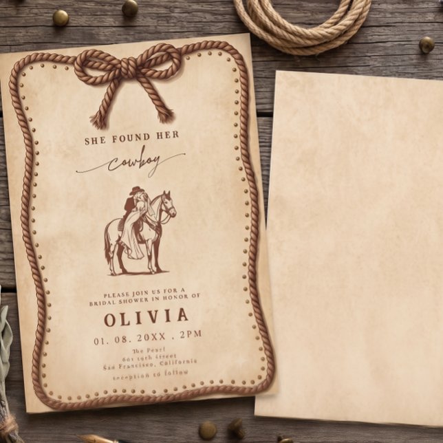 Invitación Ducha de Boda Vaquera Occidental Rústica (Subido por el creador)