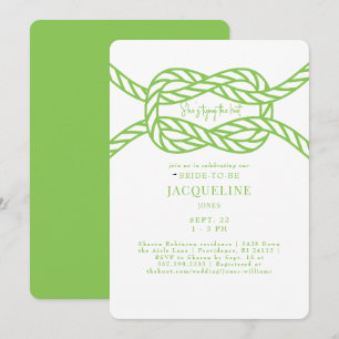Invitación Ducha de Boda Verde Lima Atando el Nudo