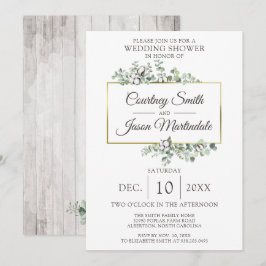 Invitación Ducha de bodas de algodón del sur de la Madera Rus