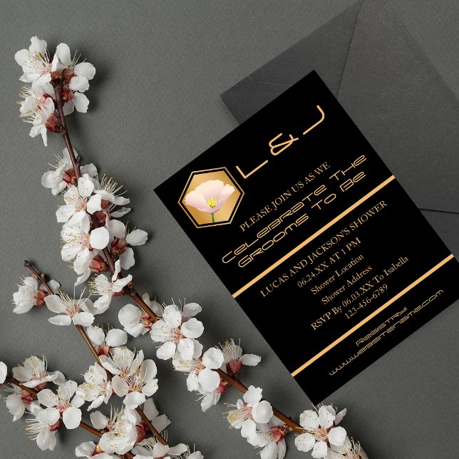 Invitación Ducha De Bodas De Honeycomb Y Floral (Subido por el creador)