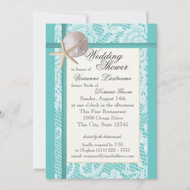 Invitación Ducha de bodas de temática oceánica (Anverso)