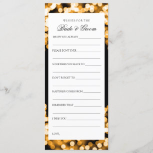 Invitación Ducha de bodas desea luces espumosas de oro