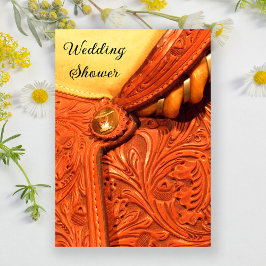 Invitación Ducha de bodas en el campo de la silla de caballo