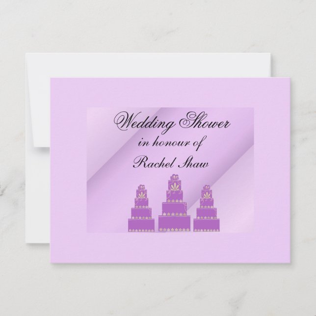 Invitación Ducha de bodas moradas (Anverso)