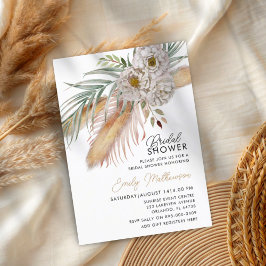 Invitación Ducha de Boho Pampas Grass & Floral Bridal