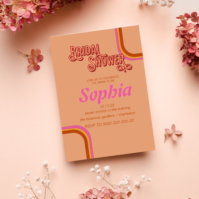 Invitación DUCHA DE BRIDAL hippie RETRO groovy 70 (Subido por el creador)
