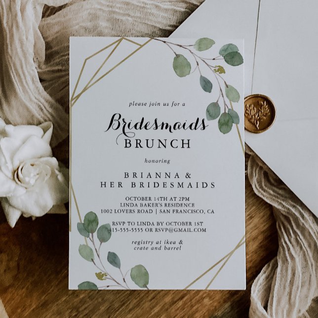 Invitación Ducha de brunch de las damas de honor geométricas (Subido por el creador)