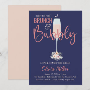 Invitación Ducha de brunch y burbuja de novia