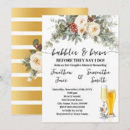 Invitación Ducha de Burbujas y Cervezas Florales de Invierno