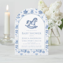 Ducha de Caballo Mecedor para Niño Azul y Blanco c