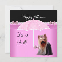 Ducha de cachorros Perro lindo Yorkie rosa 2