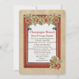 Invitación Ducha de casamiento de arte de cuero y textura Ant