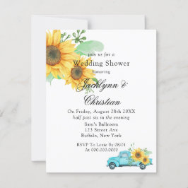 Invitación Ducha de casamiento de camión de avispón amarillo