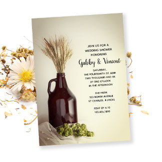Invitación Ducha de casamiento de cervecería de engorde, hops