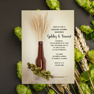 Invitación Ducha de casamiento de cervecería de trigo seco y