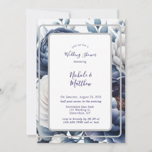 Invitación Ducha de casamiento de marea azul de la marina y r