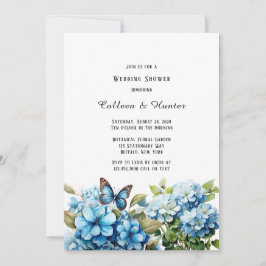 Invitación Ducha de casamiento de mariposa floral de Hydrange