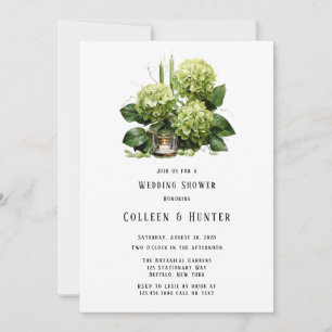 Invitación Ducha de casamiento de velas florales Hydrangea Gr