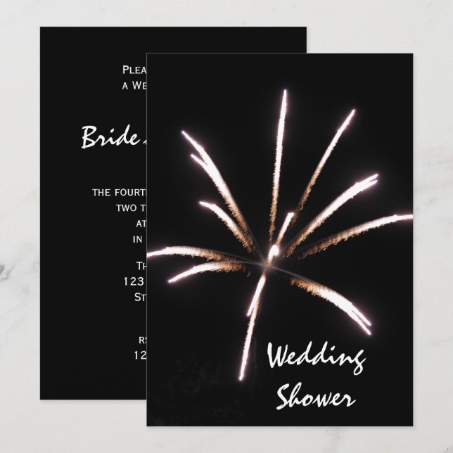 Invitación Ducha de casamiento de verano de fuegos artificial (Anverso / Reverso)