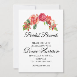 Invitación Ducha de casamiento floral rosa y rosa