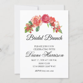 Invitación Ducha de casamiento floral rosa y rosa