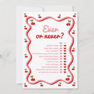 Invitación Ducha de cerezo nunca o nunca retro