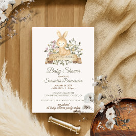 Invitación Ducha de cinta botánica de conejo