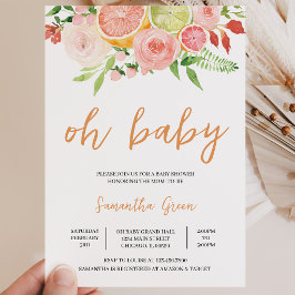 Invitación Ducha de Citrus para Bebé