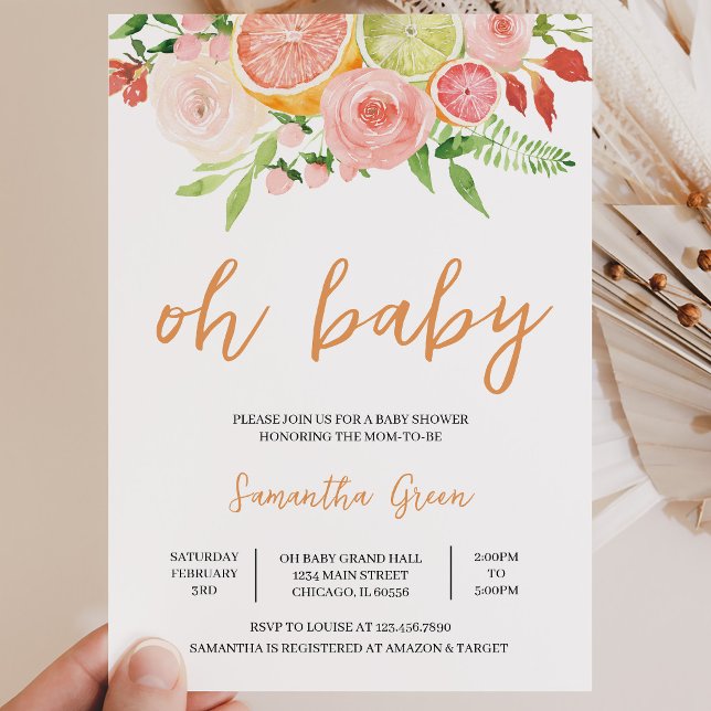 Invitación Ducha de Citrus para Bebé (Subido por el creador)