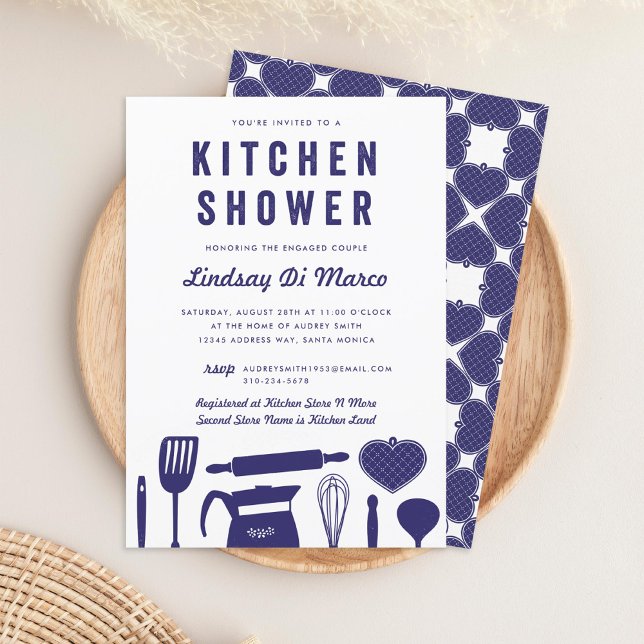 Invitación Ducha de cocina | Azul de la Marina Bridal Shower (Subido por el creador)