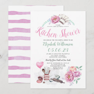 Invitación Ducha de cocina - Ducha nupcial floral