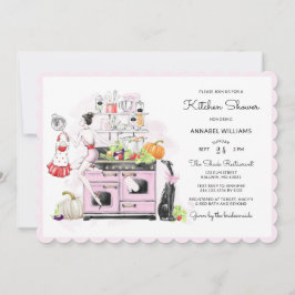 Invitación Ducha de cocina retro-nupcial
