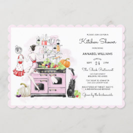 Invitación Ducha de cocina retro-nupcial