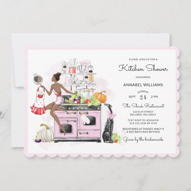 Invitación Ducha de cocina retro-nupcial (Anverso)