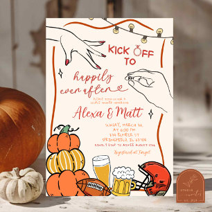 Invitación Ducha de compromiso de calabaza dibujada a mano ex