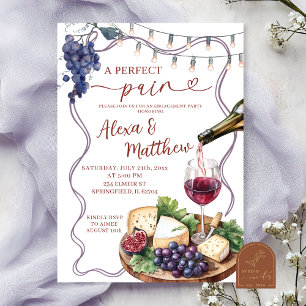 Invitación Ducha de compromiso de pareja perfecta para el vin
