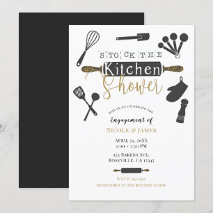 Invitación Ducha de compromiso para equipar la cocina moderna