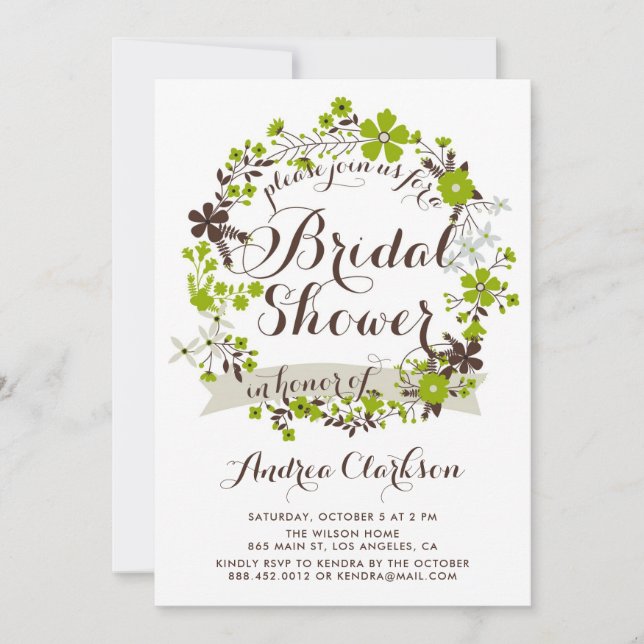Invitación Ducha de coraje floral rosa y gris bonito (Anverso)