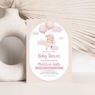 Invitación Ducha de Corderito Rosa Bebé