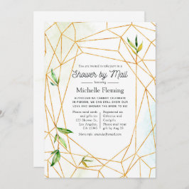 Invitación Ducha de cristal geométrico de color de agua por c