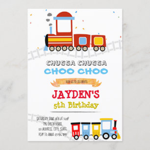 Invitación Ducha de cumpleaños con temática de tren corto