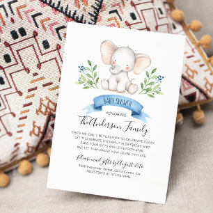 Invitación Ducha De Elefante Bebé Por Correo A Distancia En