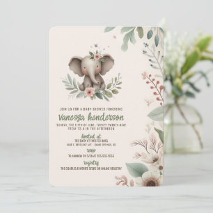 Invitación Ducha de Elefante para Bebe