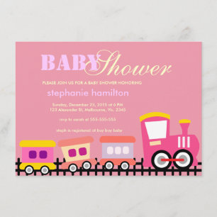 Invitación Ducha de encargo de la niña del tren del