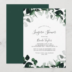 Invitación Ducha de esmeralda verde