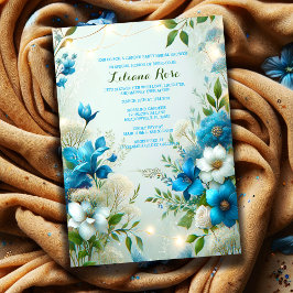 Invitación Ducha de Fiesta de jardín de la botella azul de Br