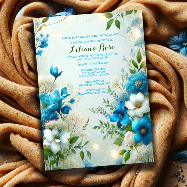 Invitación Ducha de Fiesta de jardín de la botella azul de Br (Subido por el creador)