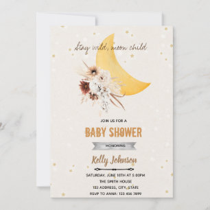 Invitación ducha de flores boho sigue siendo un niño salvaje 