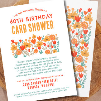 Invitación Ducha de flores silvestres por correo Ducha con ta